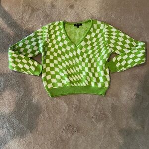 Green Checkered Sweater